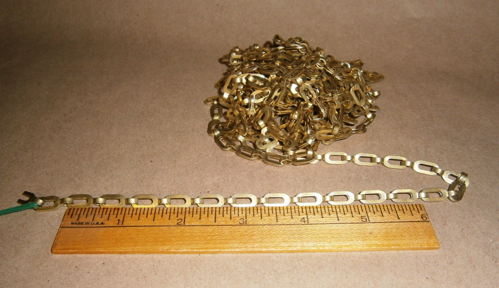 16′ of 1/0 Bright Brass Safety Chain Plumbers Chain Sash Campbell 072-3817