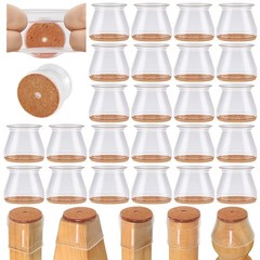 Viume 24 Pcs Chair Leg Floor Protectors For Hardwood Floors Silicone Covers To