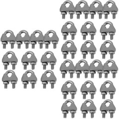 3 Pack Rope Clamp Steel Cable Crimps Wire Ropes Accessories Bolts Clamps