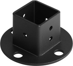 4 Pack Black Square Post Anchor Base, Fits 1-1/2″ X 1-1/2″ Square Tube, Deck Fen