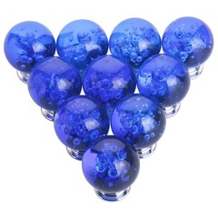 IEIK 10 PCS Crystal Cabinet Knobs Round Glass Bubbles Dresser Royal Blue