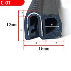 Universal Large Car Door Rubber Edge Trim Seal U-Shaped Side And Top Bubble Seal