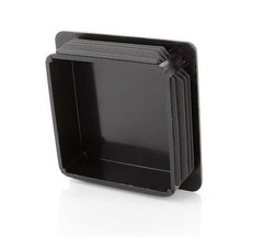 10 x fin plugs square tube 40 x 40 mm square black end caps plastic
