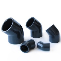 Lots Black PVC-U Metric 20mm to 90mm Water Pipe 45°Elbow Connector Adapter