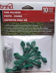 Lot 6 Packs 10 pieces Each- Bond Vine Holders Gardening Support Plastic Green