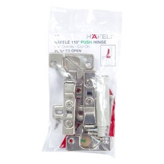 Hafele 110° Half Overlay Clip On Push Hinge – 1 Pair