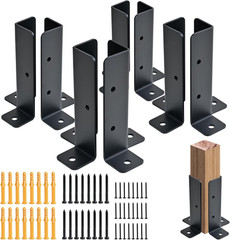 8 PCS Adjustable Deck Post Anchor Base Brackets Fit 1.5×1.5 2×2 2×4 4×4 Wood