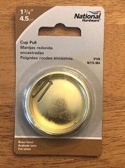Lot Of 2 National Hardware 1 3/4” Cup Pull w/ Nails, Bright Brass Finish 115-964