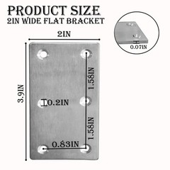 20Pcs Stainless Steel Flat Bracket Mending Plate, 4″x2″ Bracket Joining Plate…