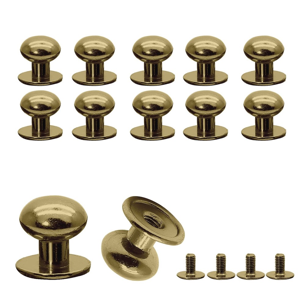 Jiozermi 24 Packs Mini Drawer Pulls, 0.39 Inch Diameter Round Knobs, Bronze