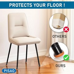 Pisao 24 Pcs Chair Leg Floor Protectors Silicone Chair Leg Protectors Caps