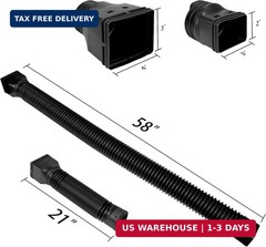 2 Pack Rain Gutter Downspout Extensions Flexible,Downspout Extender Diverter Ext