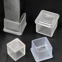 PVC Clear Rubber Chair Leg Caps Covers Furniture Table Feet Floor Protectors Pad