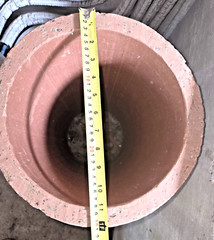 New Clay Chimney Flue round based inner section 24 1/2″ x 12″