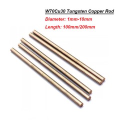 W70Cu30 Welding Tungsten Copper Rod/Bar Solid Metal Round Bar 1mm-10mm Diameter