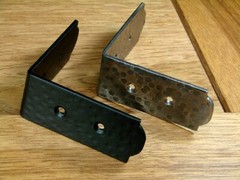 Rustic, hammered Table Edge Corner Bracket – 1 1/2″ high