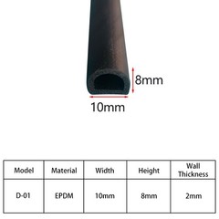 EPDM Self-Adhesive Sealing Strip D-Type Hollow Foam Strip Foam Guard Seal 6-25mm