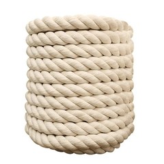 1/2 Inch x 100 Feet Natural Twisted Cotton Rope Strong Thick Soft Rope for Sp…