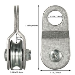 4 Pack Small Snatch Cable Pulley Block for 6mm / 0.23 Inch Wire Rope, Single …