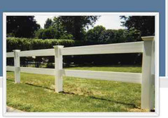 104′ OF PVC VINYL 2-RAIL POST AND RAIL FENCE