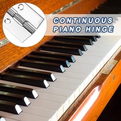 Piano Hinge 18×1.2 Inch 12 Pieces, Piano Holes, Silver