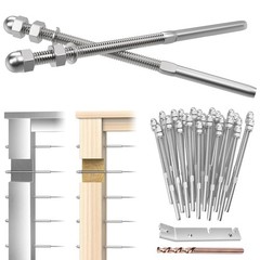 50 Pack Cable Railing Kit, 4×4 Swage Threaded Stud Tension End Fitting Terminal