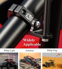 UTV Whip Flag Mount, Solid Aluminum Alloy Whip Light Mount, Off-Road LED Light B