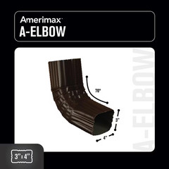 3 In. X 4 In. Musket Brown Aluminum Downspout A-Elbow