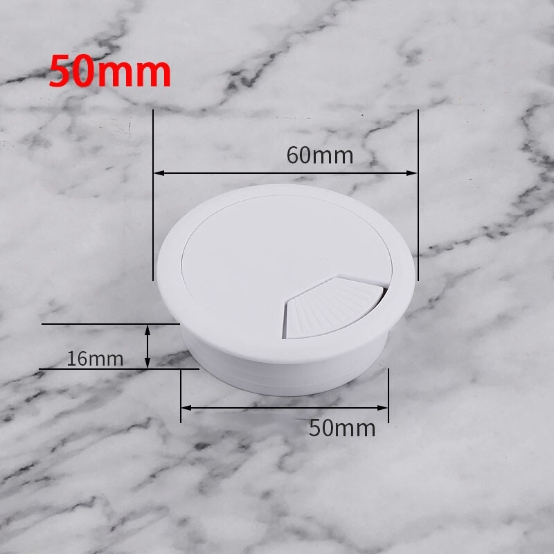 ABS Desk Table Grommet Cable Tidy Wire Hole Cover 50mm 53mm 60mm 80mm