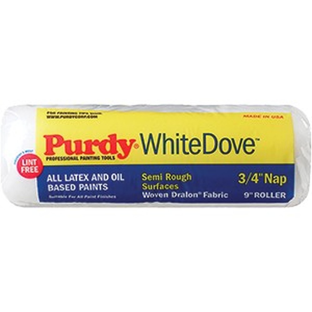 Purdy 144672094 9″ x 3/4″ Nap Woven Dralon Fabric White Dove Roller Cover-1PK