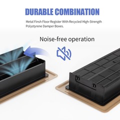BYEWIRE Floor Register 2×10, 2 Pack Floor Vent Covers, Adjustable Steel Air S…