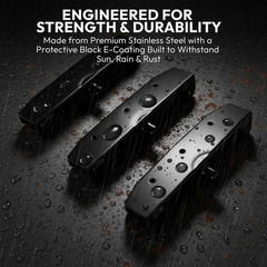 Heavy Duty Stainless Steel Louvers Hardware Kit – Black E-Coated Outdoor Shutter