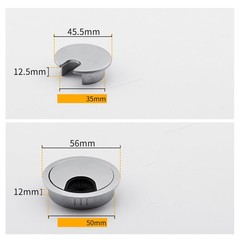 35mm-80mm PC Desk Metal Grommet Table Cable Tidy Wire Hole Cover Chrome Brush