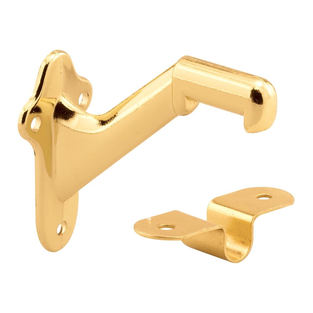 Prime-Line MP9046-4 Hand Rail Bracket, Brass Plated Zinc 4 Pack,