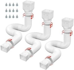 3 Pack white Rain Gutter Downspout Extensions Flexible,Drain Downspout Extend…