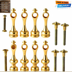 TOPPERFUN 8Pcs Brass Shelf Railing Brackets Cabinet Connectors