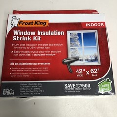 New Frost King Indoor Window Insulation Kit, 42”x 62”- V73 Made In USA