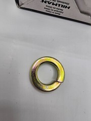 (QTY 100) Split Lock Washers, Zinc-Plated Steel Yellow Dichromate,1/2-In. 300315