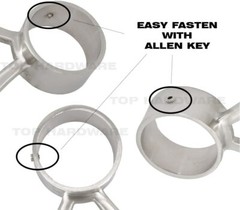 Satin Gold Finish 2″ OD Stainless Steel Wall Bar Mount Foot Rail Kit