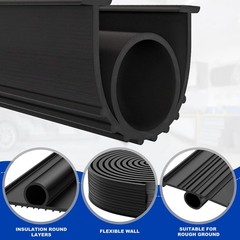 DGSL Garage Door Seals Bottom Rubber Weather Stripping Kit Seal 16 Ft, Black