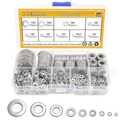 Sutemribor 304 Stainless Steel Flat M2 M2.5 M3 M4 M5 M6 M8 M10 M12, Silver