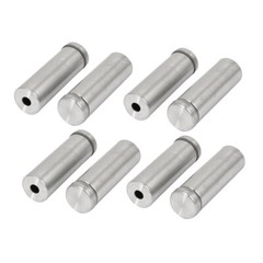 16mm x 50mm Stainless Steel Frameless Glass Standoffs Hardware Silver Tone 8 Pcs