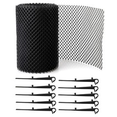 1Set Gutter Guard Mesh Plastic Screen for Home Use with Easy Attachment Stakes