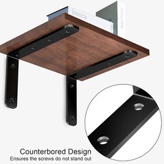 Durable Black Corner Braces, 5″ x 3″, 35lb Capacity – Pack of 4 for Shelving