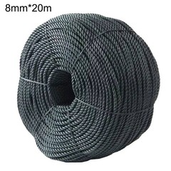 UV Resistant Black Polyethylene Rope for Outdoor and Indoor Use 8mm x 20m