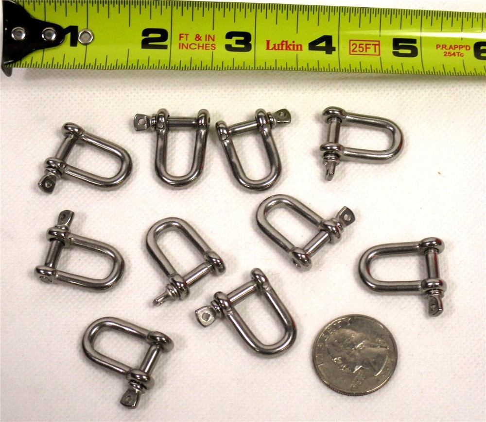 Lot of 10 Shackle Hook 4 mm Jewelry Leather Key Chain Truck Hardware Fastener A3
