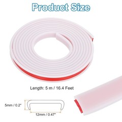 PATIKIL TPE U-Shape Edge Banding, 1/2 Inch x 16.4ft Self-Adhesive Flexible White