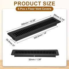 6 Pieces for 2×14 Inch Black Pot Cover, Walkable Floor Grill