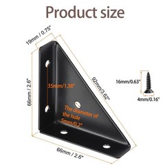 4 Pack Bed Corner Support, Shelf Brackets Hidden Type Triangular Bracket Fast…