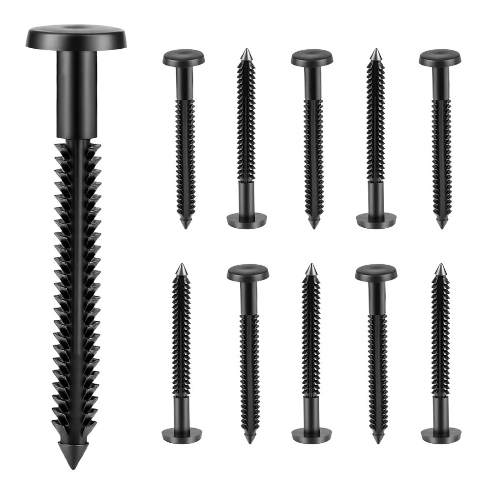 50 PCS Black 3 Inch Vinyl Shutter Fasteners Window Peg Lok Pin Screw Spike